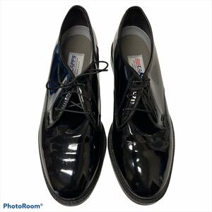 Capps Airlite Uniform Oxford Men's Black Patent Lace-up Shoes